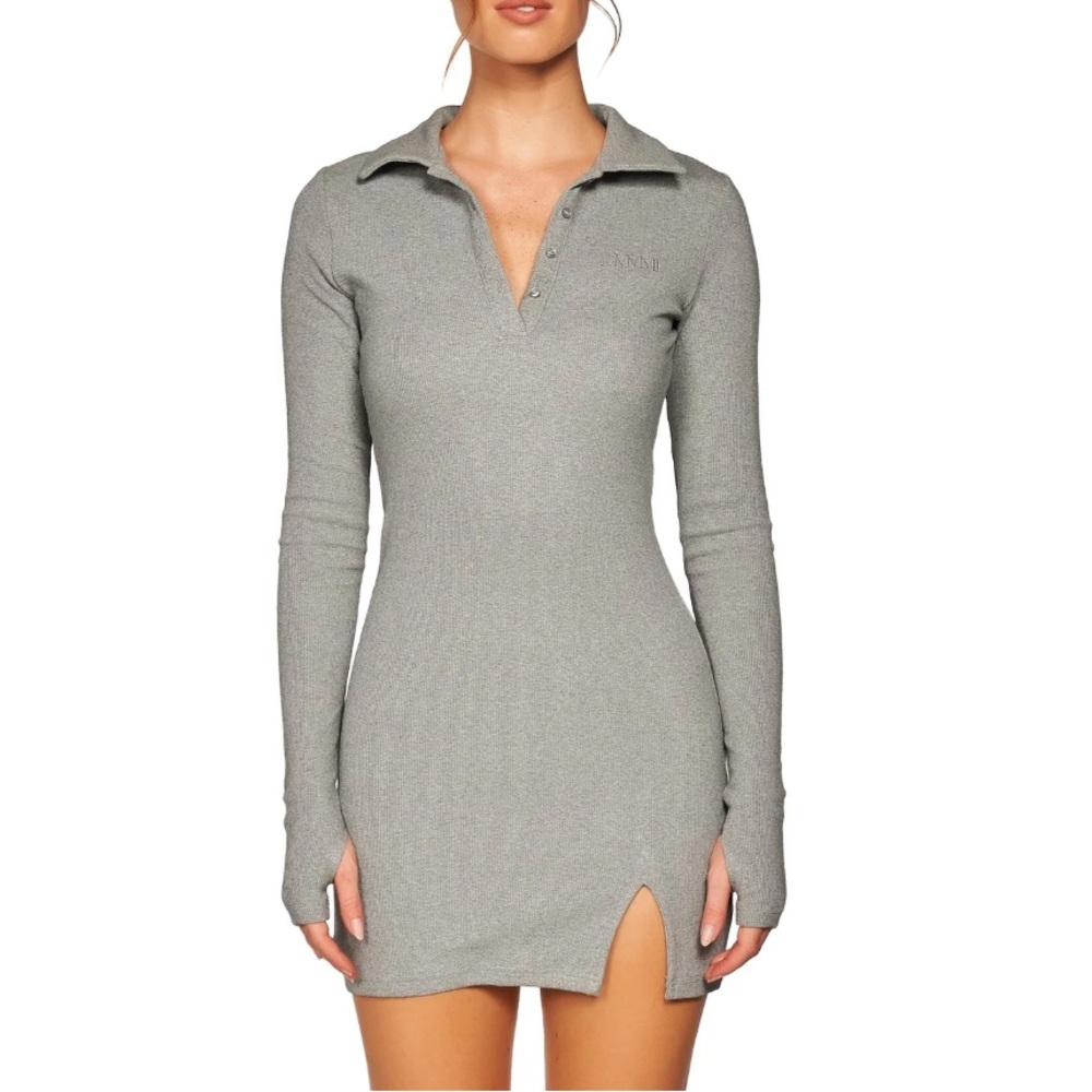 My Mum Made It, Long sleeve rib split polo dress